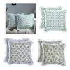 2 Piece Romantic Floral Print Pillow Covers With Ruffled Trim Soft Polyester Square Cushion Case for Living Room Bedroom