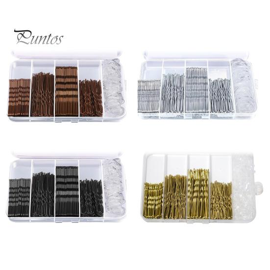 Hair Pins Kit Buns Brown U Shape Pins Hair Ties Set Easy Storage Metal Clips Hairpin Storage Box Weddings Parties Daily Wear