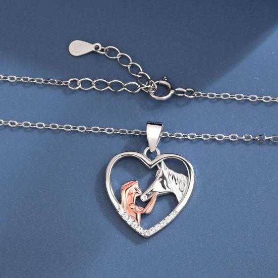 Collana Donna Con Ciondolo Cavallo E Infinito In Argento 925 - Gioiello Ipoallergenico Per Amanti Dei Cavalli - Regalo Per Ragazze Con Scatola Portagioie