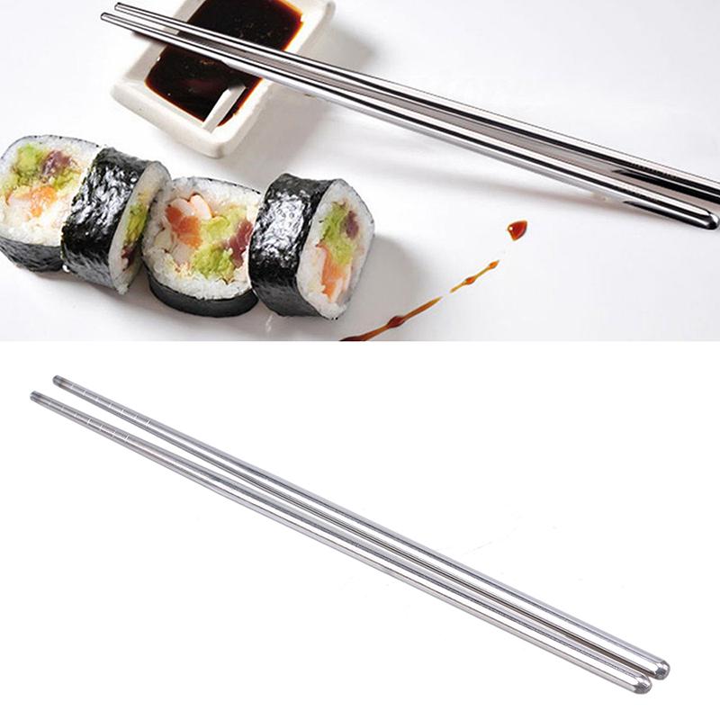5Pairs Reusable Metal Chopsticks Stainless Steel Non-Slip Chop Sticks Set for Sushi Noodles Dinner Rice Dishwasher Safe