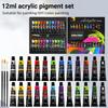 Children's Painting Acrylic Paints Set 24 Colors Professional Brush Set Artist Drawing Painting Pigment Hand Painted Wall Paint
