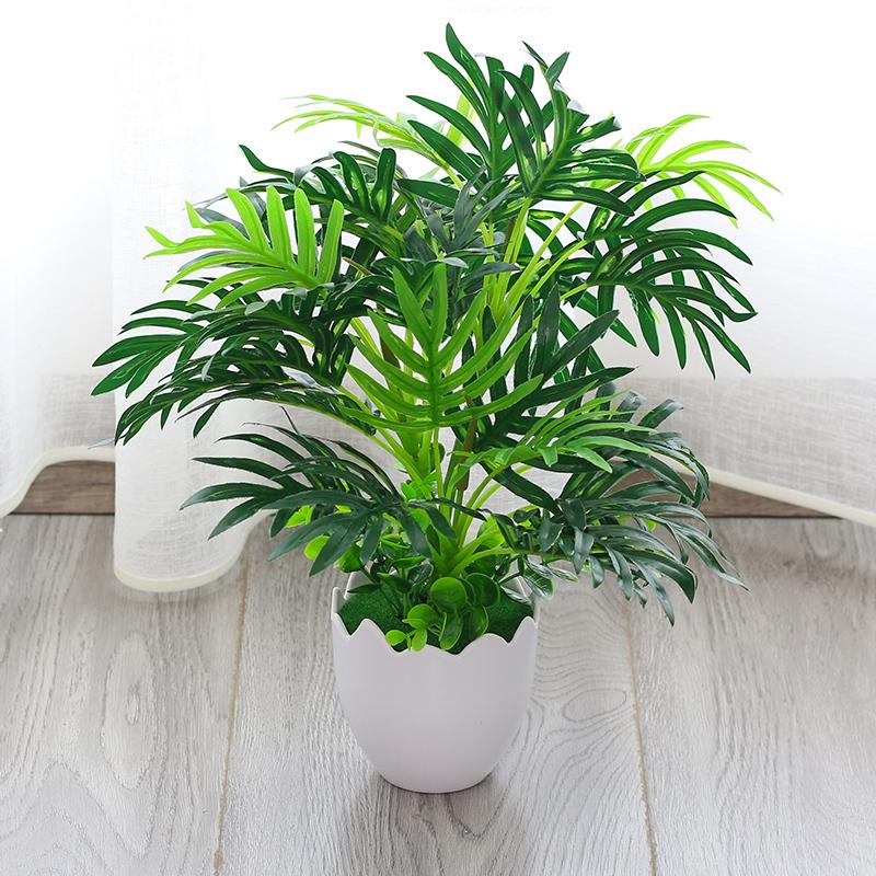 Ornements de Plantes Artificielles Vertes Premium pour Bureau - Décor Herbe et Fleurs en Soie