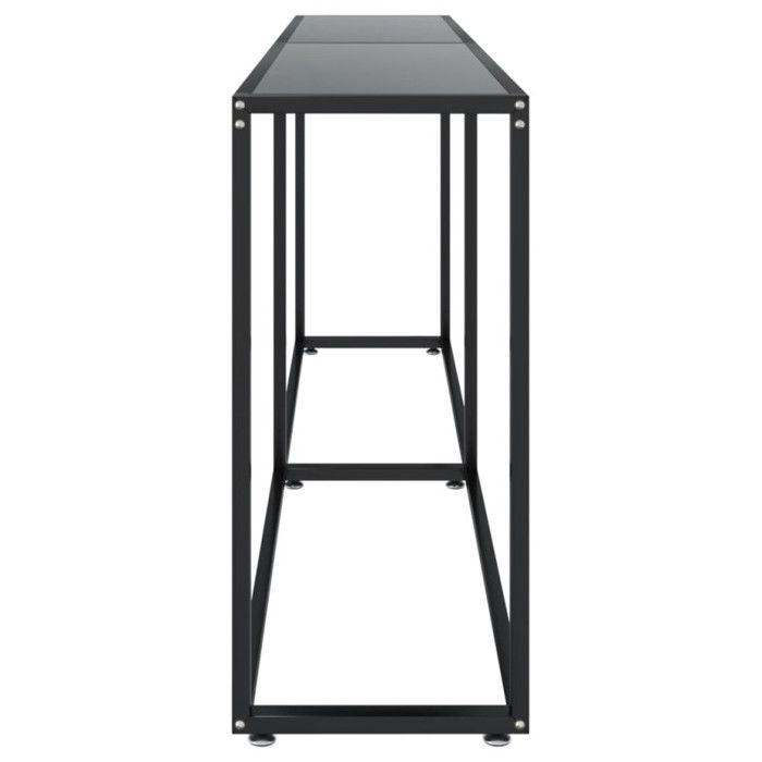 Table console - vidaXL - 331687 - Verre trempé - Noir - 200x35x75,5 cm