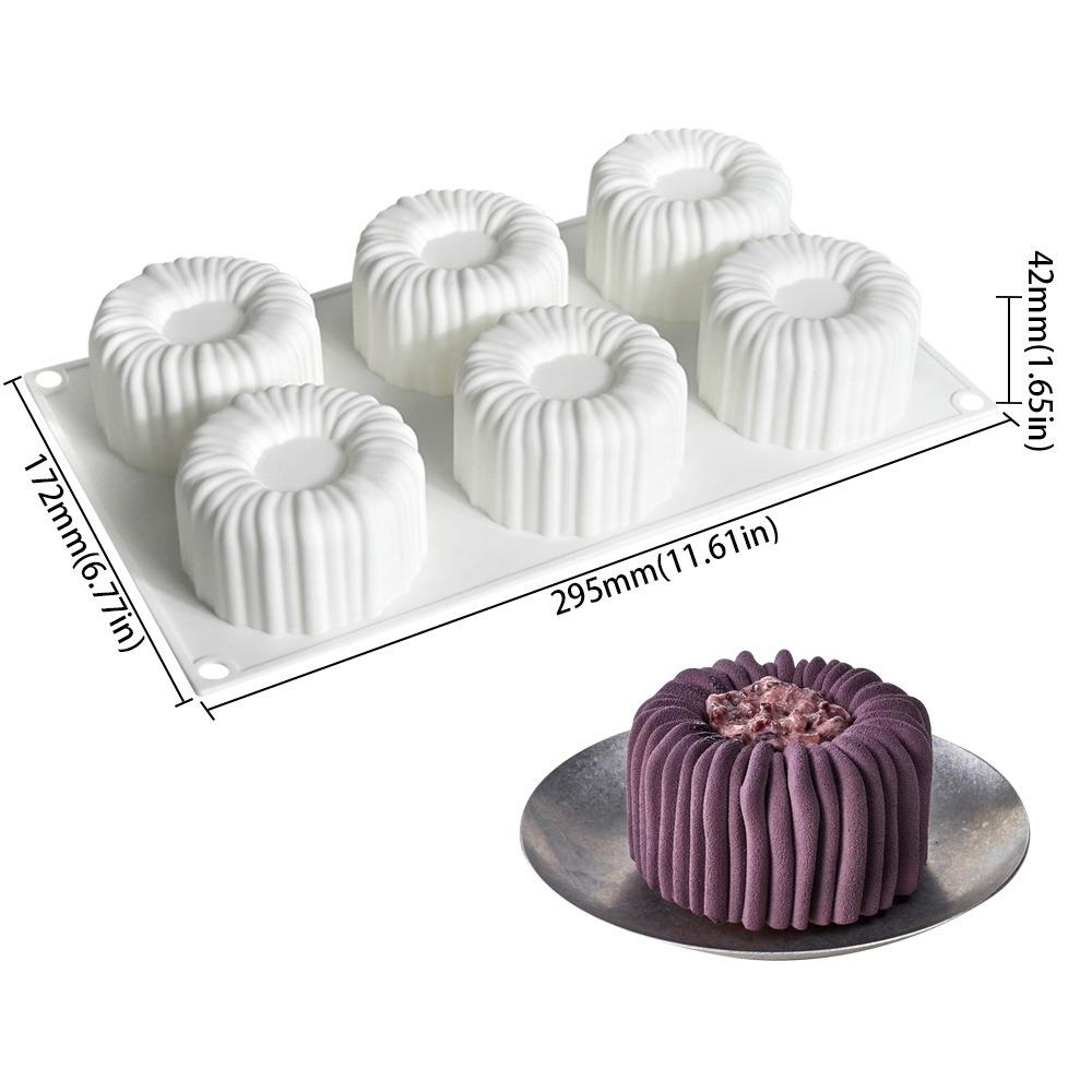 Cylindrical Coil Texture Baking Cake Molds Food-Grade Silicone Pudding Mould Chocolate Mold