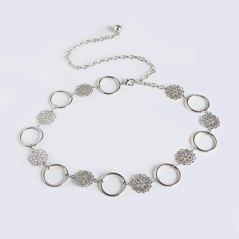 New Carved Geometric Retro Waist Chain for Women's Metallic Elegant Versatile Western Classic