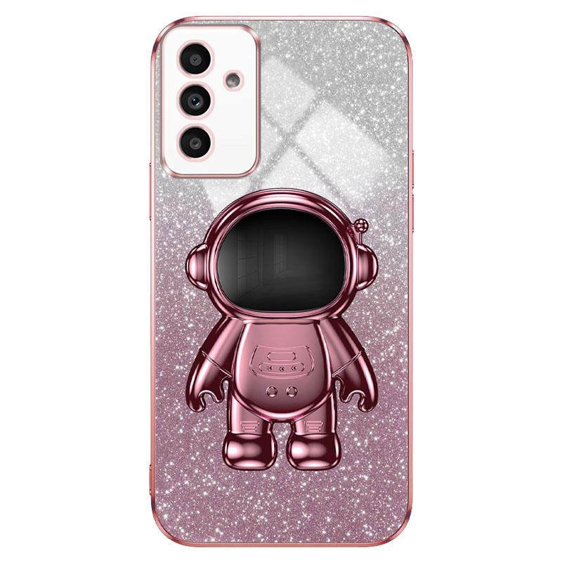 For Samsung Galaxy A14 5G/4G Cell Phone Case Astronaut Kickstand Glitter PC+TPU Cover