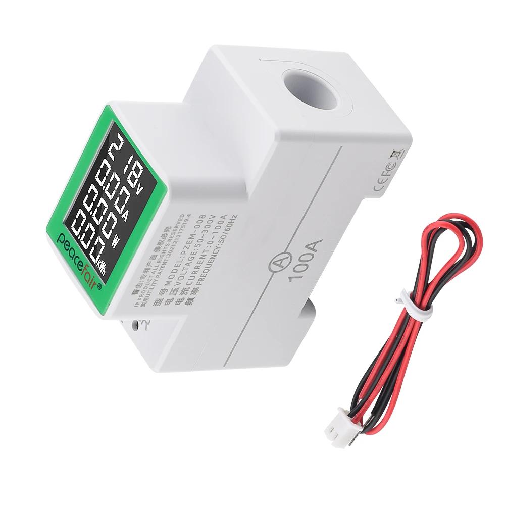 PZEM-008 AC Digital Multifunction Rail Meter Voltmeter Ammeter AC50-300V 100A Suitable for electronic maintenance, etc.