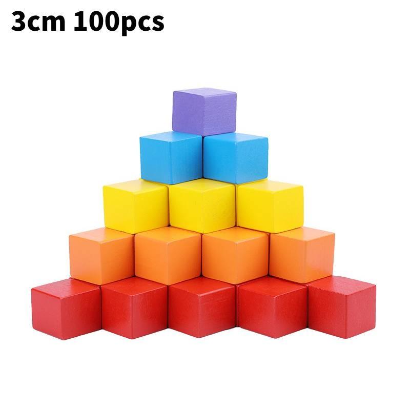 Dimensional Three Colourful Square Building Blocks Early Educational Kids Toys