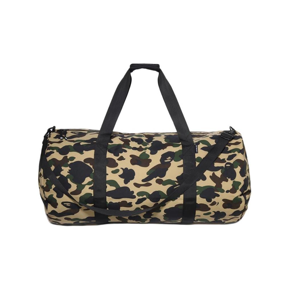 A Bathing Ape Leopard Print Fashion Casual Versatile Nylon Travel Bag Unisex bags Green Yellow 1J20-189-002