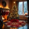 1Pcs Golden Snowflake Christmas  Pattern Round Area Rug Indoor Non-Slip Washable Fiber Carpet Soft Comfortable Mat For Bedroom Living Room