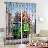 Set Of 2 Flat Printing Curtains Without Rod Partytruck Pattern Popular Versatile Polyester Room Decor Curtain