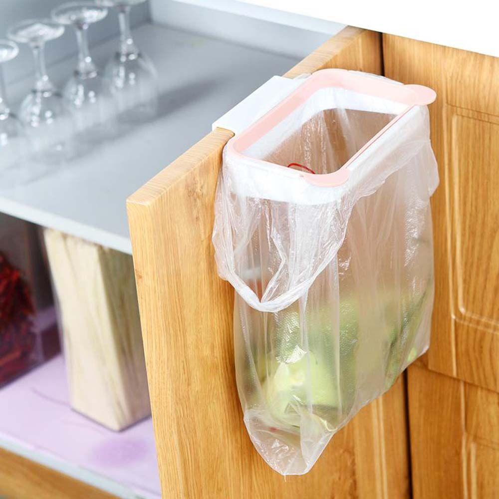 Cabinet Door Trash Bin Rubbish Can Garbage Bag Holder Trash Rack Hanging Basket Storage Organizer