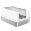 PawHut Waterproof Cat Litter Box with Raised Walls, Tray and Scoop, ABS, 71x50.8x35.5 Cm, White
