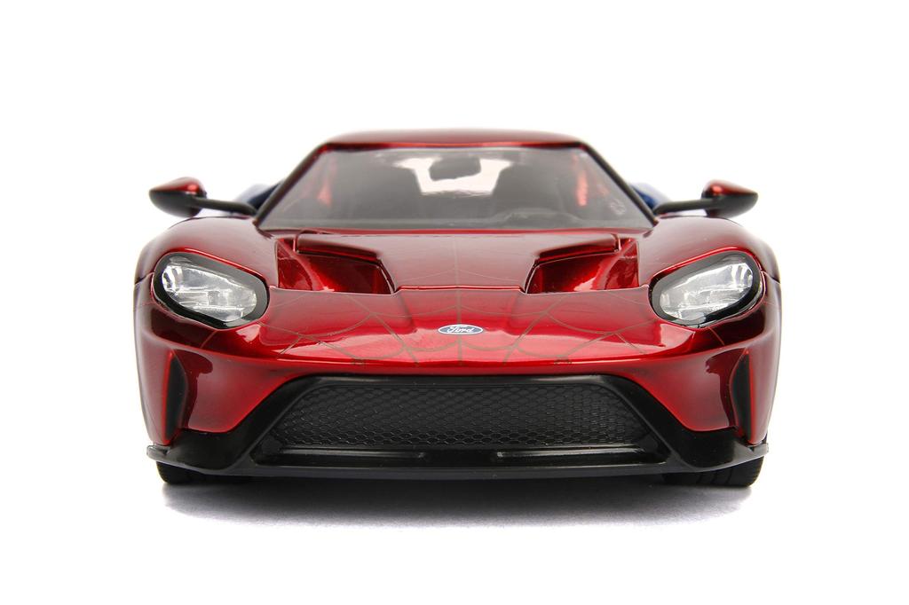 Jada 99725 Hollywood Rides 2017 Ford GT Spider-Man Figure, 124 Scale, Red/Blue
