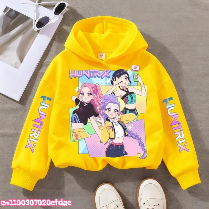 Cartoon Anime Girl Pattern Kids Hoodie Sleeve Printed Hooded Pullover Long Sleeve Sweatshirt Boys Girls Spring Autumn Children