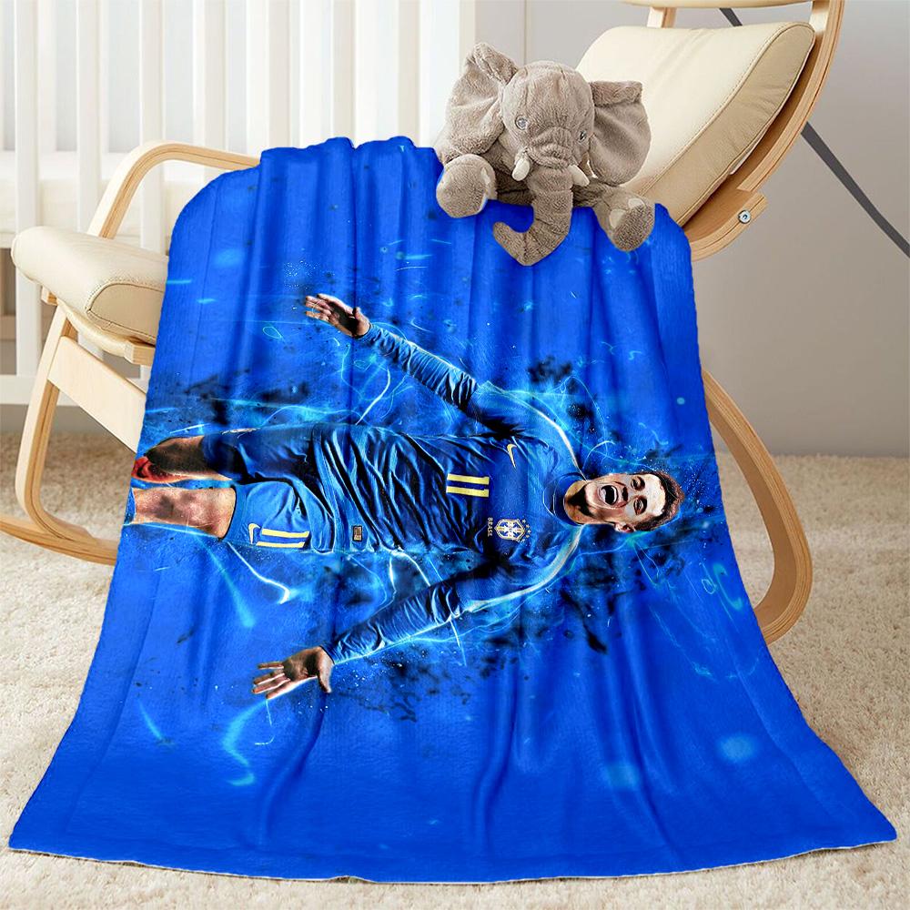 Brazilian Football Player Celebration Blanket Ultra-Soft Great for Office Chair Chair Office Four Seasons Universal Modern Style