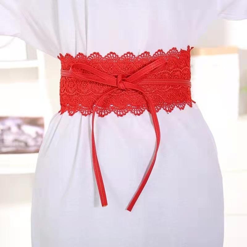European and American Women's Multi-color Dress Wide Waist Seal Lace Decorative Strap Belt Women's Belt