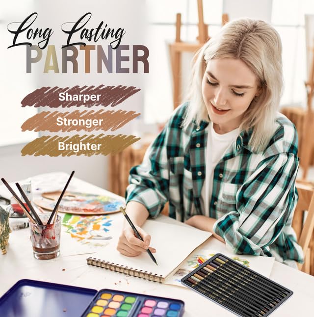 Medihealth 1 Black Widow Skin Colored Pencils for Adults Portrait and Skin Tone Artist Colored Pencils Complete Color Range with Light Fast Rating - -