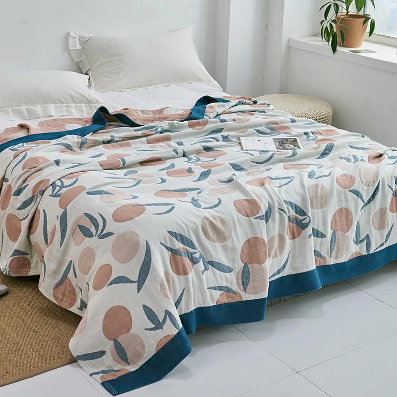 Japanese Throw Blanket Cotton Gauze Towel Four Seasons Bedspread Soft Leisure Blanket Single Double Dormitory Home Sofa Cover