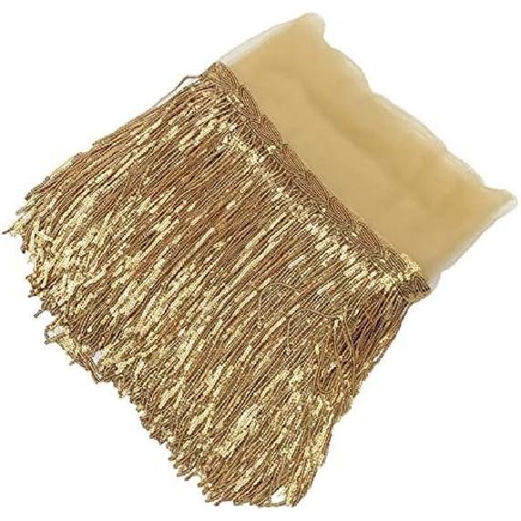10 Yards Sparkly Sequined Tassel Ribbon Sequins Fringe Trim Spangle Paillette Lace Fabric for Sewing Curtain Pillow Home Decor Party Dress Stage