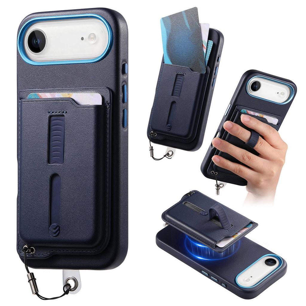 2-in-1 Magnetische Leder-Geldbörse Kartenfach Handyhülle Für iPhone 17 Pro Max 16 Plus 15 14 13 12 Stoßfest Versteckte Handgelenkschlaufe Hülle