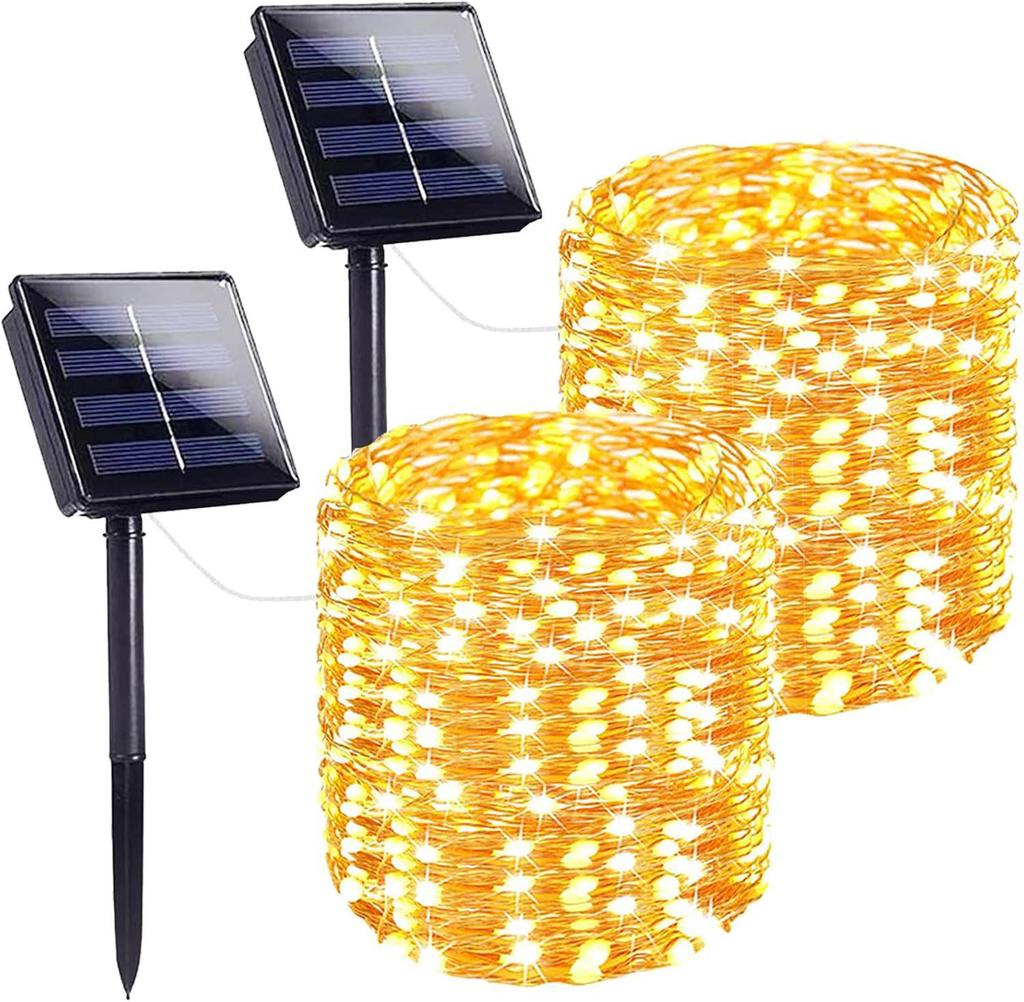 Solar Copper Wire Fairy String Lights for Patio and Holiday Decoration
