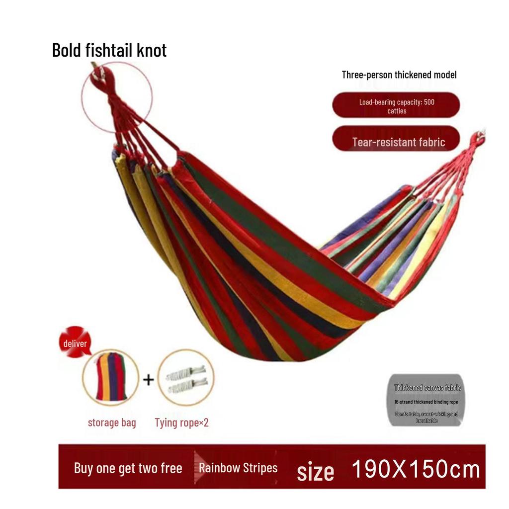 Anti-Rollover Double Hammock for Outdoor Camping and Bedroom Use