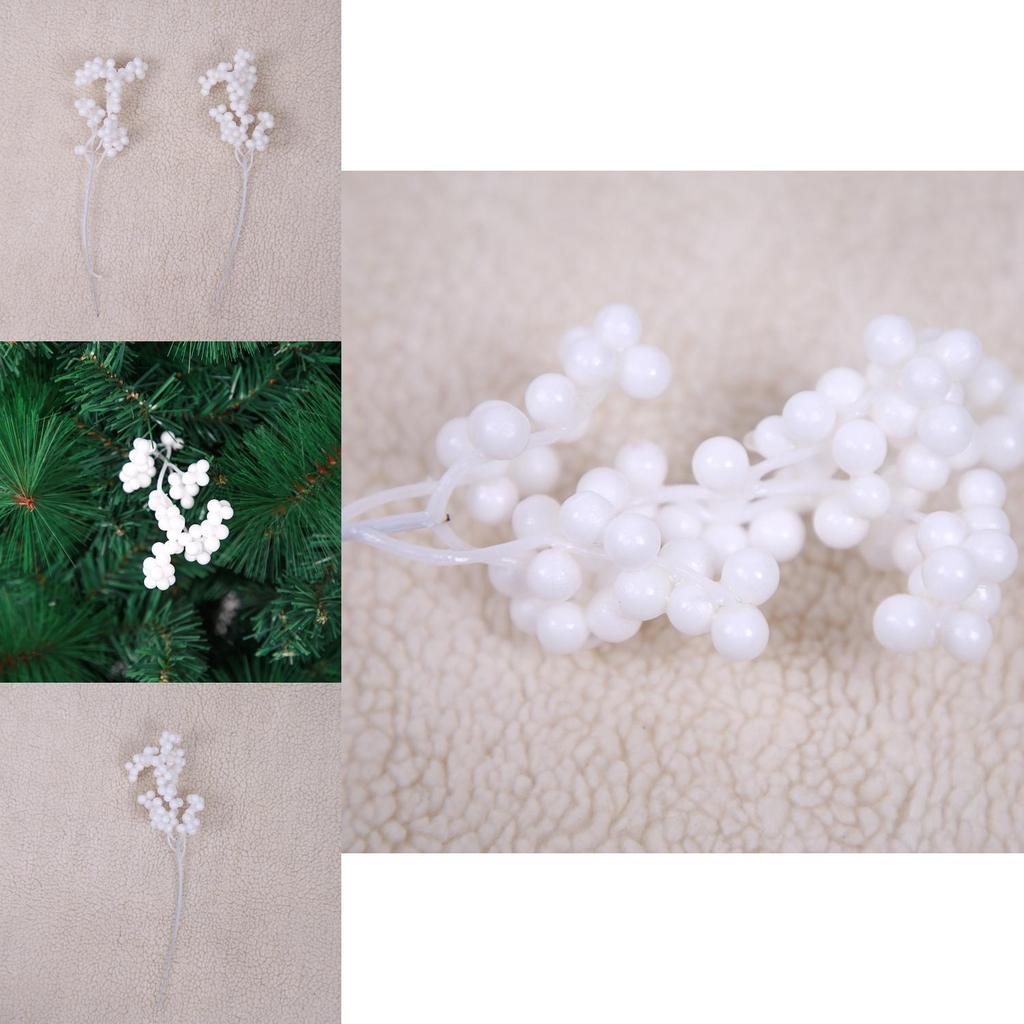 Festive White Foam Berry Christmas Tree Decorations For Diy Holiday Crafting And Styling