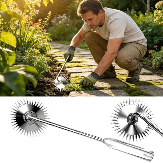 Hand Weeder with 360-Degree Rotatable Head Weed Puller with Ergonomic Handle Manual Weeding Tool for Uprooting Dandelion Thistle Garden Lawn Patio