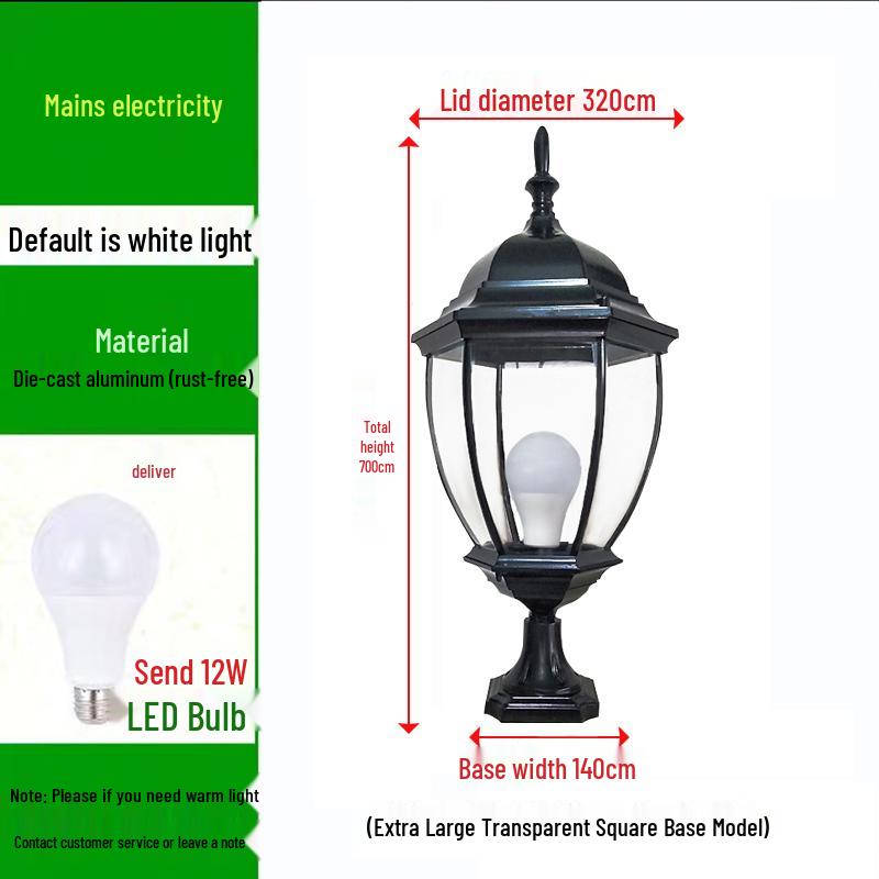 Wasserdichte Außen-Säulenleuchte im europäischen Stil für Zäune und Torpfosten