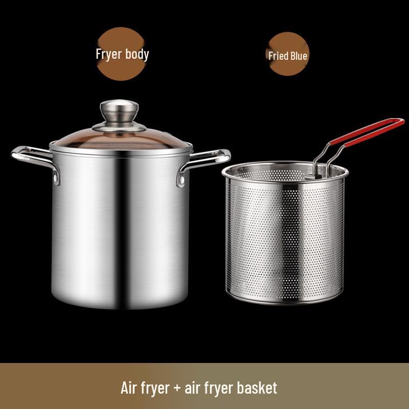 Mini Multifunctional 304 Stainless Steel Frying Pan with Filter for Induction Cookers