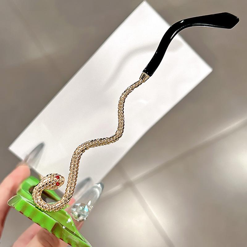 New European and American square-framed striped snake-leg sunglasses, trendy party and fashionable sunglasses