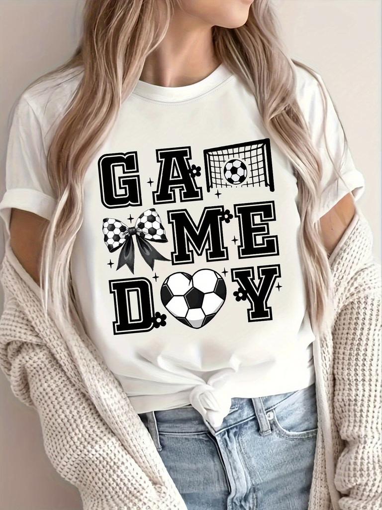 Soccer Game Day Heart Bow T-shirt