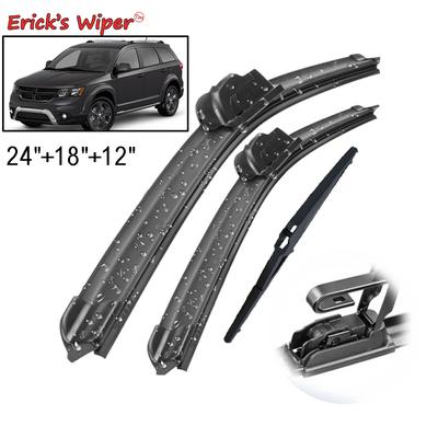 Erick's Wiper Front & Rear Wiper Blades Set Kit For Dodge Journey 2008 - 2020 Windshield Windscreen Window Car Brushes