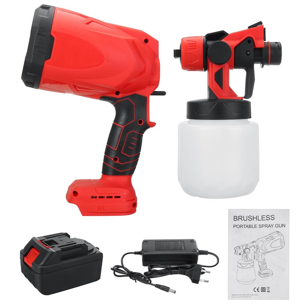 

21V Electric Paint Spray Gun Large Capacity 800ml Tools For Home For Garden For Painting Sprayer Gun Airbrush For Battery 1*Battery