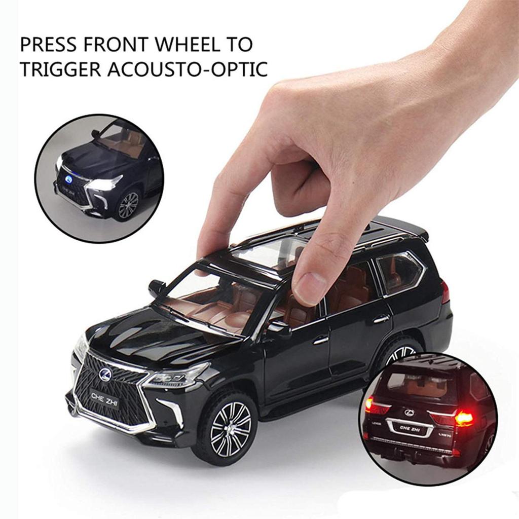 1:32 Scale Lexus LX570 Off-Road Alloy Diecast Model Car, Pull Back Metal Vehicle Toy with Sound and Light Συλλογή δώρων 6 Ανοιχτές Πόρτες για Παιδιά Ενήλικες