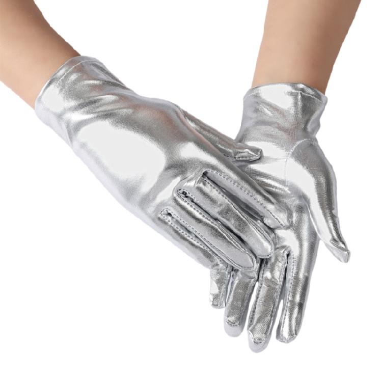 

Sexy Metallic Gloves Opera Gloves for Opera for Women and Girls Gift срібний