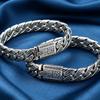 S925 Sterling Silber Old Money Stil Poliertes Kubanisches Gliedarmband Florales Graviertes Armband Anlaufgeschützt Minimalistisches Punk Armband