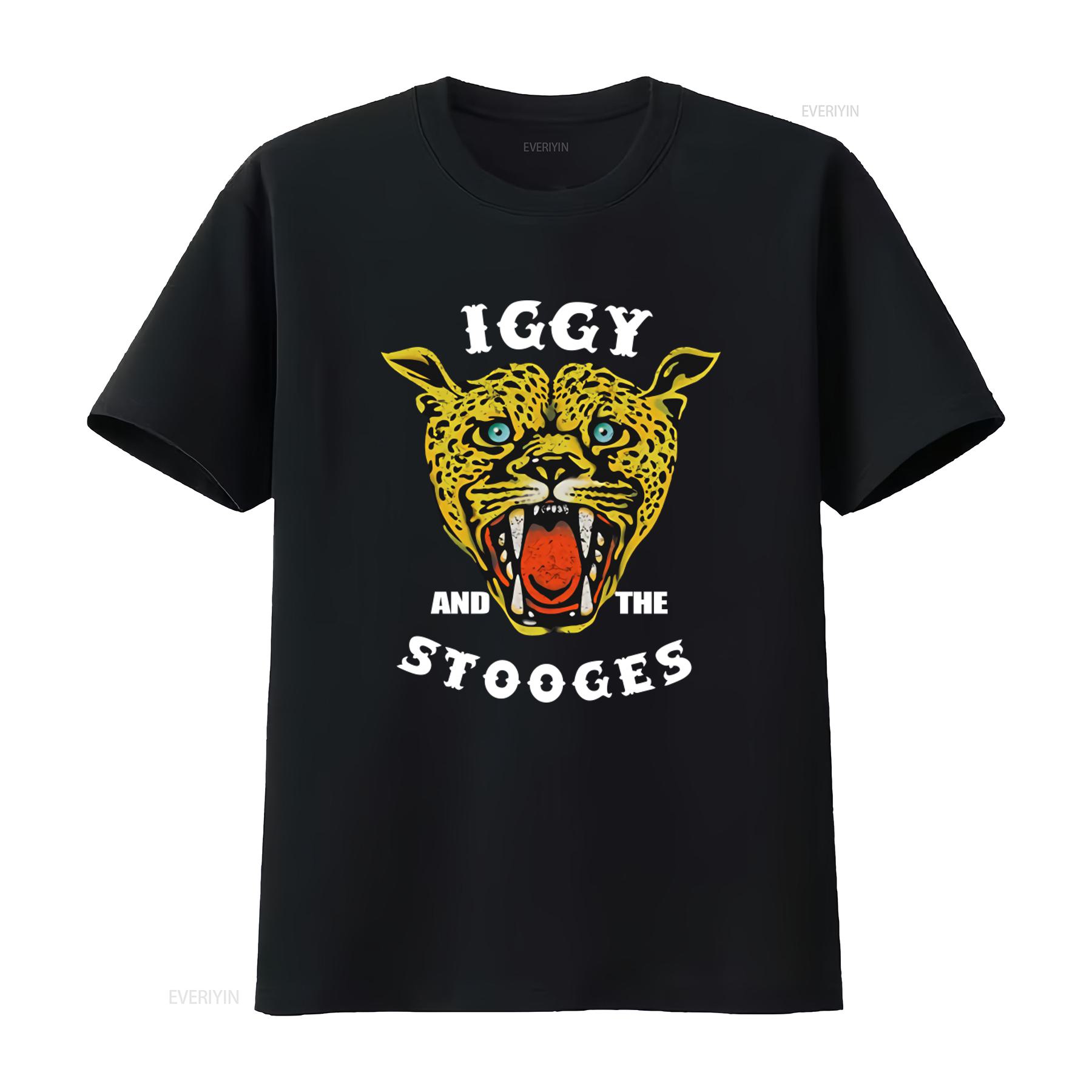 

Iggy And The Stooges Cheetah Print T shirt FKQ7 vintage Washed Versatile homme Soft Casual graphic Stretched designer clothes 4XL