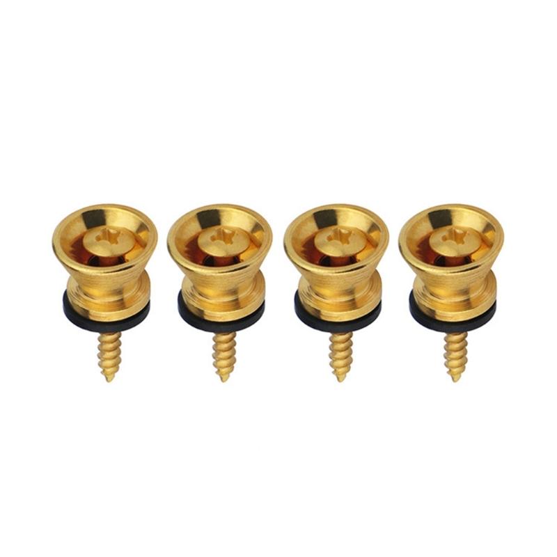 4Pcs Guitar Strap Lock Buttons Metal End Pin Security Straplocks Belt Buckle Retainer for Guitar Bass Ukuleles