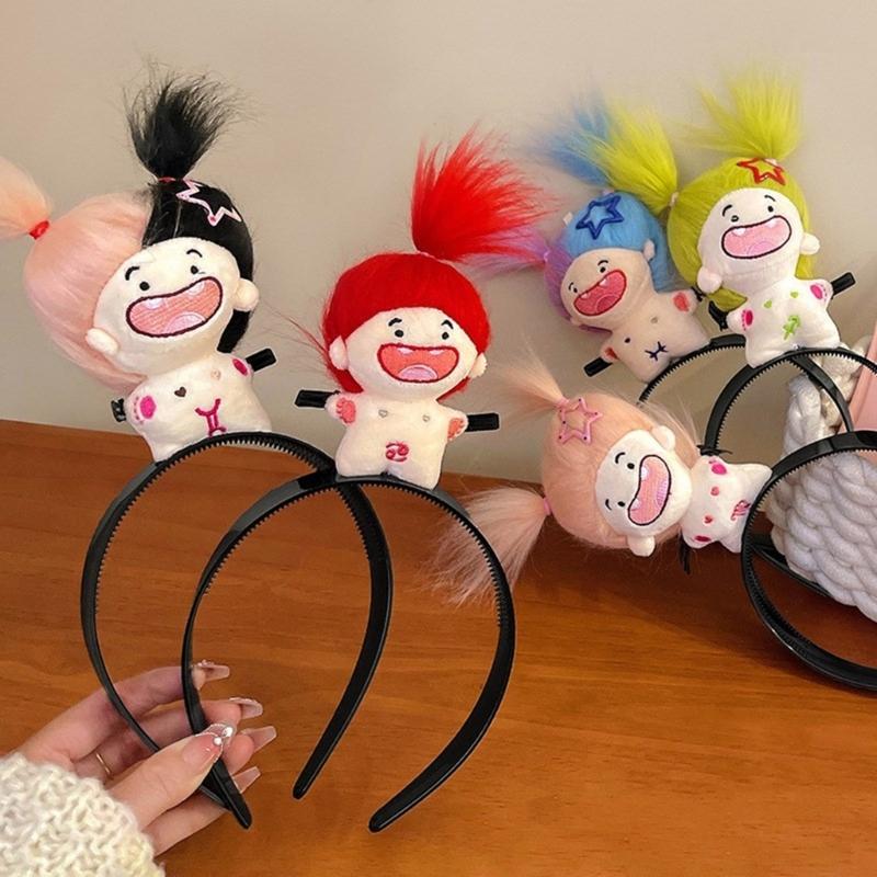 2 Stück Niedliches und Cartoon-Gesichtswasch-Haarband Lustiges Stirnband Haargummi Haarband Haaraccessoires für Frauen