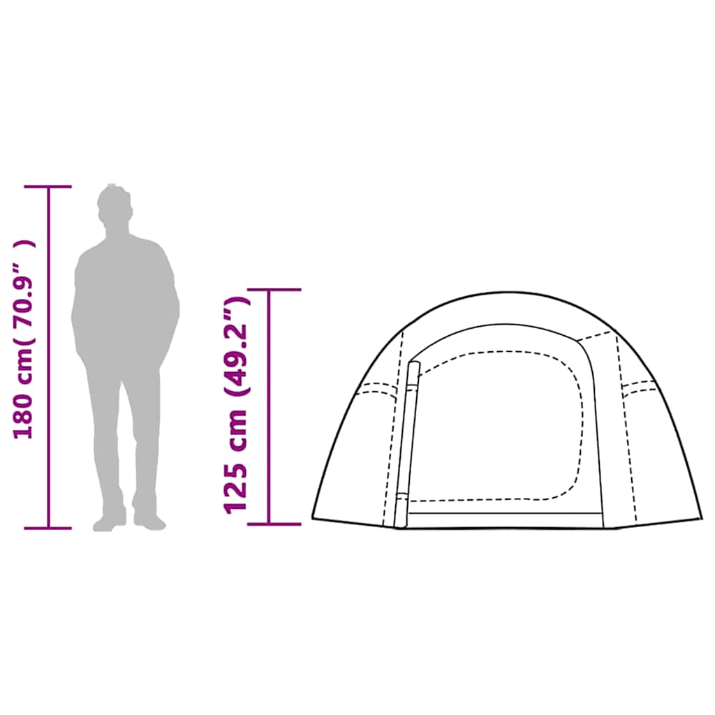 Tunnel Tent for 3 Persons Green Waterproof
