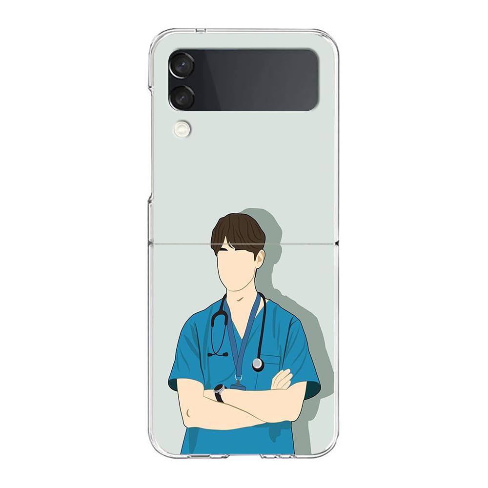 Arzt Krankenschwester Medizin Handyhülle Für Samsung Galaxy Z Flip 3 4 5 Hartes Faltbares Klares PC Für Samsung Z Flip 6 Rückseite