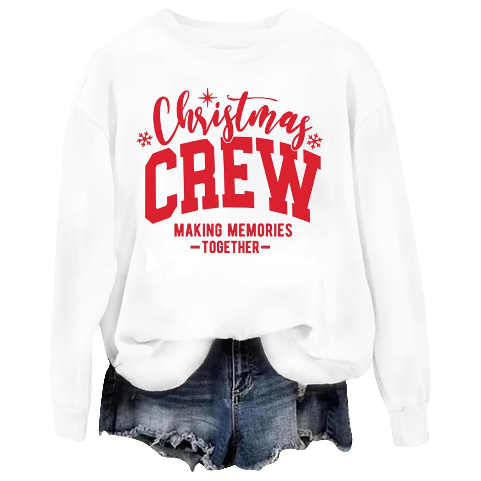 

Женская модная толстовка с длинным рукавом и круглым вырезом с принтом XL белый