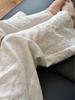 Women's Off-White Linen Wide-Leg Pants with Summer Embroidery and Lace