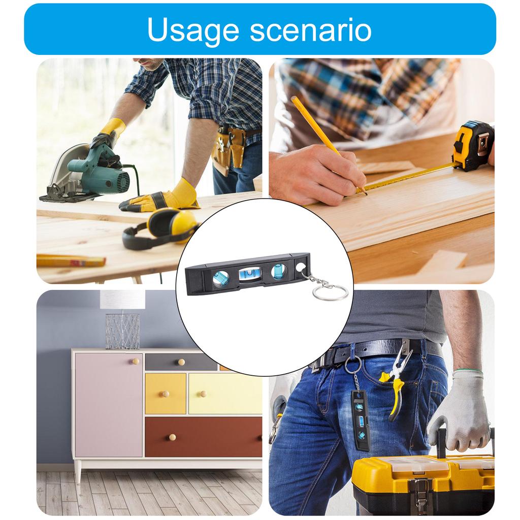 Nivel Magnetic cu 3 Bule Instrument Precis Mini Riglă Orizontală Breloc pentru Proiecte de Tâmplărie și Bricolaj Măsurători Rapide