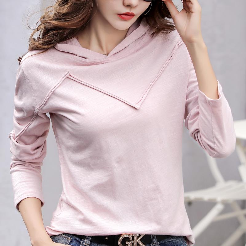 Pullover da donna a maniche lunghe con cappuccio Leggero Maglia a maniche lunghe slim