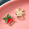 10Pcs Enamel Gold Color Christmas Bell Charms Pendant for Jewerly Making Bracelet Women Earrings Necklace Accessories Findings