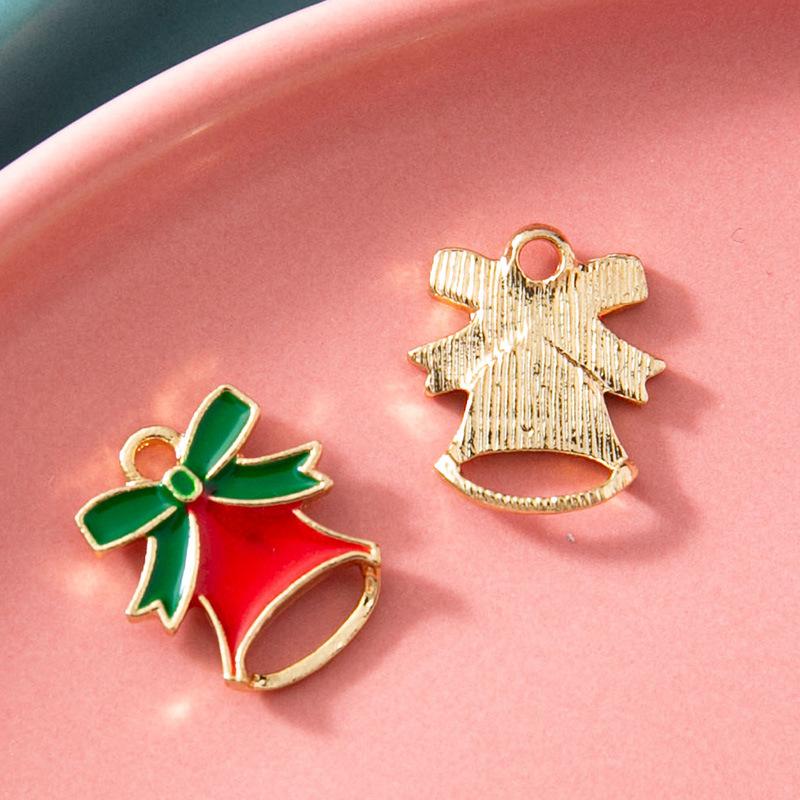 10Pcs Enamel Gold Color Christmas Bell Charms Pendant for Jewerly Making Bracelet Women Earrings Necklace Accessories Findings