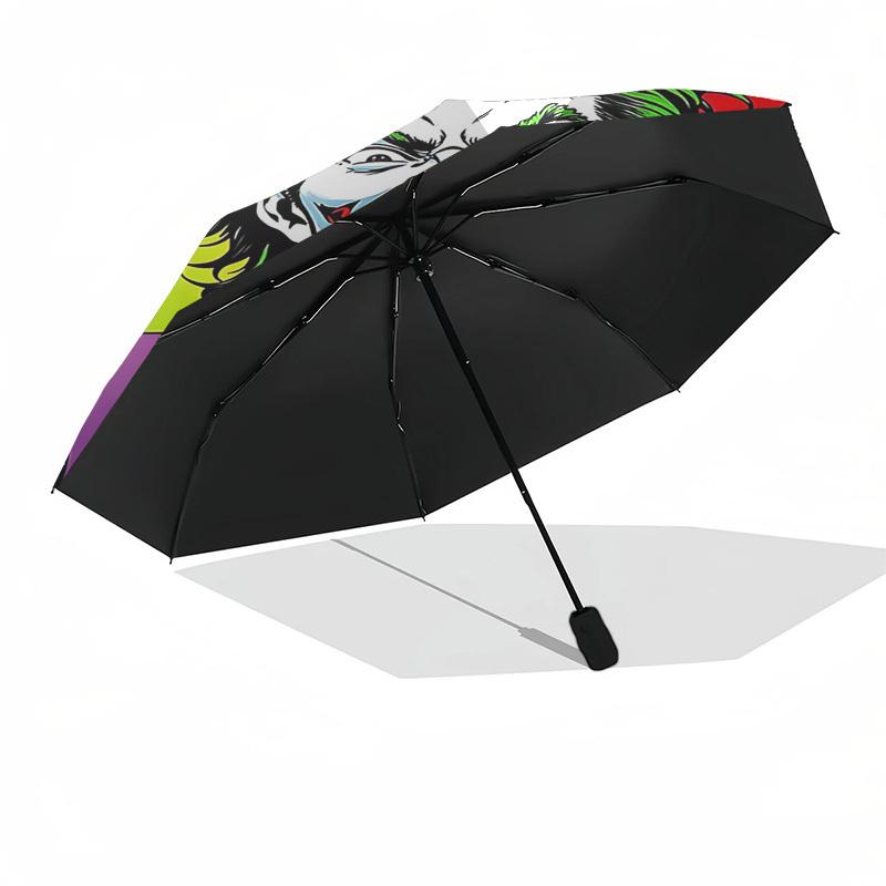 1pc Joker Laughing Automatic Open, Windproof, Compact Travel Umbrella, Gift for Birthday, Christmas, Business 93056